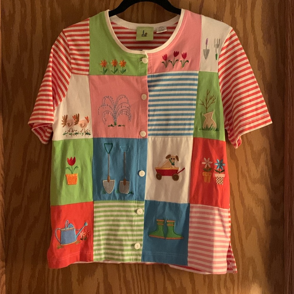 Patchwork Pattern Button Up - image 8